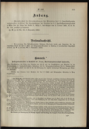 Post- und Telegraphen-Verordnungsblatt für das Verwaltungsgebiet des K.-K. Handelsministeriums 18930922 Seite: 3