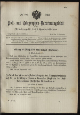 Post- und Telegraphen-Verordnungsblatt für das Verwaltungsgebiet des K.-K. Handelsministeriums