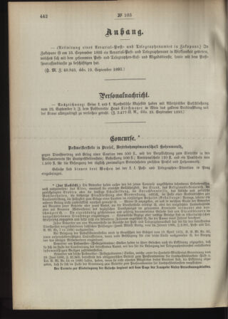 Post- und Telegraphen-Verordnungsblatt für das Verwaltungsgebiet des K.-K. Handelsministeriums 18930930 Seite: 2