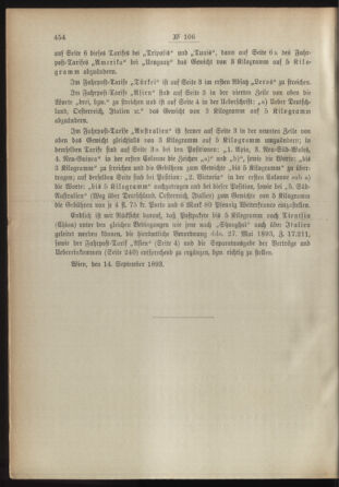 Post- und Telegraphen-Verordnungsblatt für das Verwaltungsgebiet des K.-K. Handelsministeriums 18931006 Seite: 2