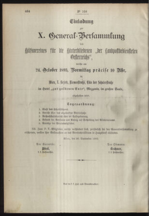 Post- und Telegraphen-Verordnungsblatt für das Verwaltungsgebiet des K.-K. Handelsministeriums 18931011 Seite: 4