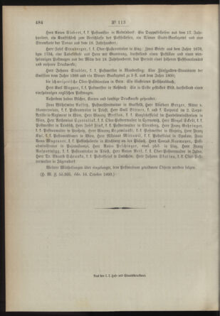 Post- und Telegraphen-Verordnungsblatt für das Verwaltungsgebiet des K.-K. Handelsministeriums 18931027 Seite: 4