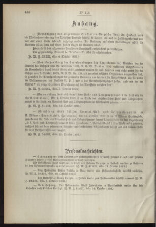 Post- und Telegraphen-Verordnungsblatt für das Verwaltungsgebiet des K.-K. Handelsministeriums 18931028 Seite: 2