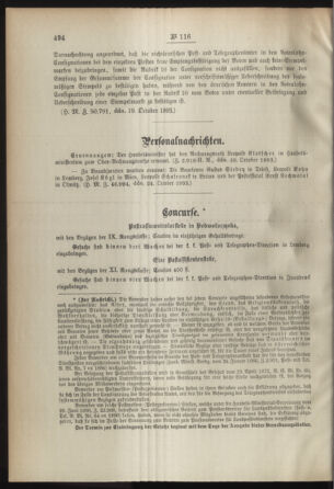 Post- und Telegraphen-Verordnungsblatt für das Verwaltungsgebiet des K.-K. Handelsministeriums 18931104 Seite: 2