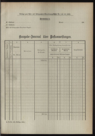 Post- und Telegraphen-Verordnungsblatt für das Verwaltungsgebiet des K.-K. Handelsministeriums 18931111 Seite: 3