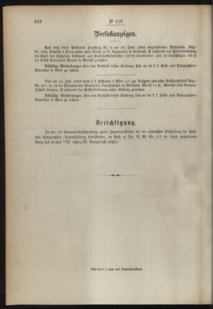 Post- und Telegraphen-Verordnungsblatt für das Verwaltungsgebiet des K.-K. Handelsministeriums 18931113 Seite: 4