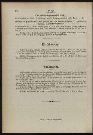 Post- und Telegraphen-Verordnungsblatt für das Verwaltungsgebiet des K.-K. Handelsministeriums 18931123 Seite: 4