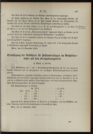 Post- und Telegraphen-Verordnungsblatt für das Verwaltungsgebiet des K.-K. Handelsministeriums 18931125 Seite: 3