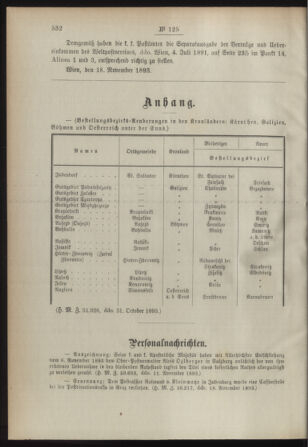 Post- und Telegraphen-Verordnungsblatt für das Verwaltungsgebiet des K.-K. Handelsministeriums 18931127 Seite: 2