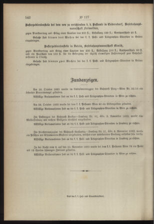 Post- und Telegraphen-Verordnungsblatt für das Verwaltungsgebiet des K.-K. Handelsministeriums 18931129 Seite: 4