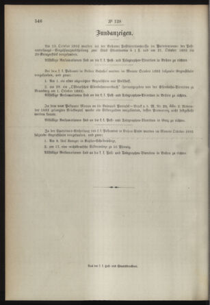 Post- und Telegraphen-Verordnungsblatt für das Verwaltungsgebiet des K.-K. Handelsministeriums 18931201 Seite: 4