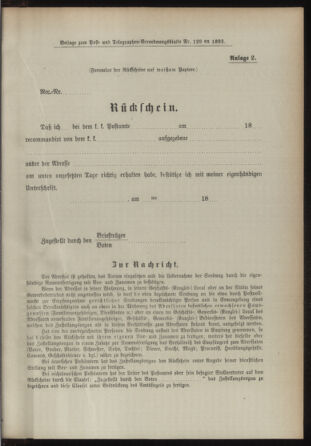 Post- und Telegraphen-Verordnungsblatt für das Verwaltungsgebiet des K.-K. Handelsministeriums 18931202 Seite: 3