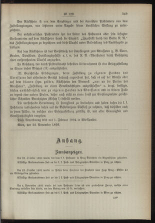 Post- und Telegraphen-Verordnungsblatt für das Verwaltungsgebiet des K.-K. Handelsministeriums 18931202 Seite: 7