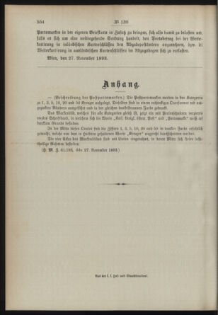 Post- und Telegraphen-Verordnungsblatt für das Verwaltungsgebiet des K.-K. Handelsministeriums 18931204 Seite: 4