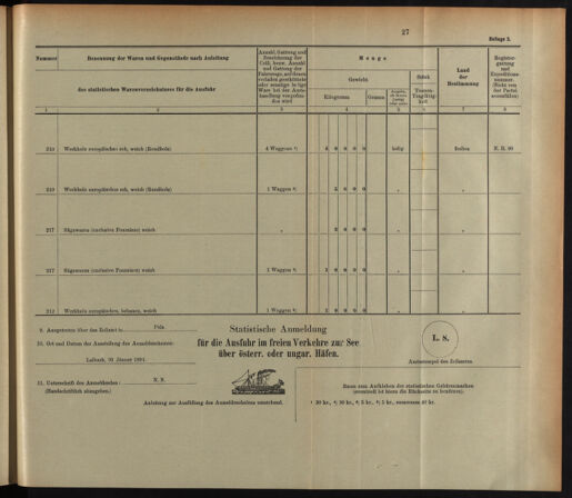 Post- und Telegraphen-Verordnungsblatt für das Verwaltungsgebiet des K.-K. Handelsministeriums 18931224 Seite: 47