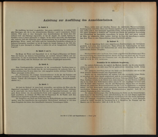 Post- und Telegraphen-Verordnungsblatt für das Verwaltungsgebiet des K.-K. Handelsministeriums 18931224 Seite: 51