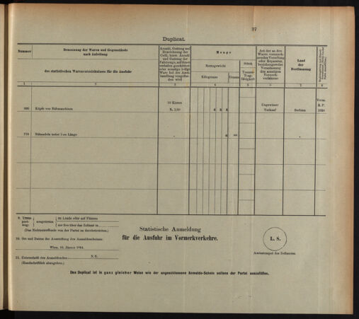 Post- und Telegraphen-Verordnungsblatt für das Verwaltungsgebiet des K.-K. Handelsministeriums 18931224 Seite: 57