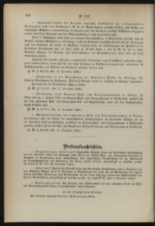 Post- und Telegraphen-Verordnungsblatt für das Verwaltungsgebiet des K.-K. Handelsministeriums 18931230 Seite: 6