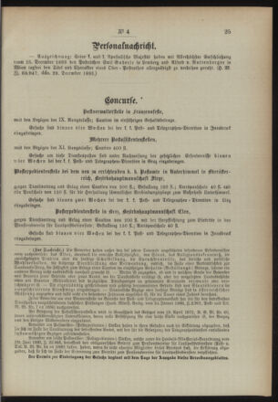 Post- und Telegraphen-Verordnungsblatt für das Verwaltungsgebiet des K.-K. Handelsministeriums 18940108 Seite: 7