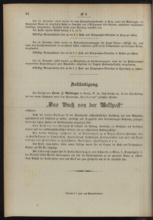 Post- und Telegraphen-Verordnungsblatt für das Verwaltungsgebiet des K.-K. Handelsministeriums 18940117 Seite: 4