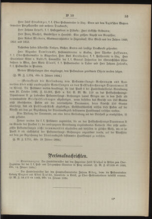 Post- und Telegraphen-Verordnungsblatt für das Verwaltungsgebiet des K.-K. Handelsministeriums 18940129 Seite: 3