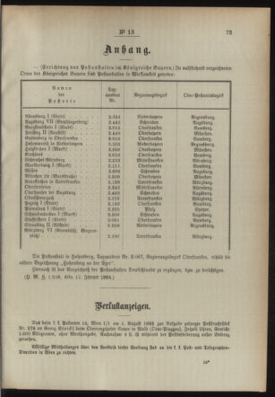 Post- und Telegraphen-Verordnungsblatt für das Verwaltungsgebiet des K.-K. Handelsministeriums 18940206 Seite: 3