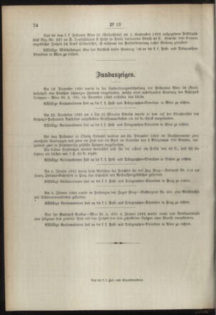 Post- und Telegraphen-Verordnungsblatt für das Verwaltungsgebiet des K.-K. Handelsministeriums 18940206 Seite: 4