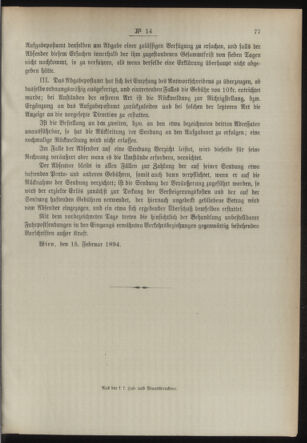 Post- und Telegraphen-Verordnungsblatt für das Verwaltungsgebiet des K.-K. Handelsministeriums 18940217 Seite: 7