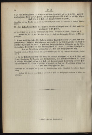 Post- und Telegraphen-Verordnungsblatt für das Verwaltungsgebiet des K.-K. Handelsministeriums 18940222 Seite: 8