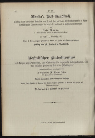 Post- und Telegraphen-Verordnungsblatt für das Verwaltungsgebiet des K.-K. Handelsministeriums 18940302 Seite: 8