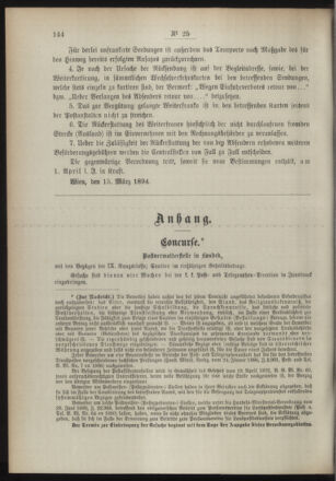 Post- und Telegraphen-Verordnungsblatt für das Verwaltungsgebiet des K.-K. Handelsministeriums 18940322 Seite: 2