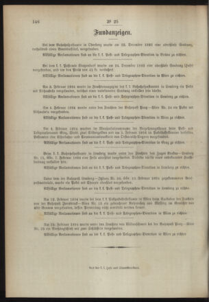 Post- und Telegraphen-Verordnungsblatt für das Verwaltungsgebiet des K.-K. Handelsministeriums 18940322 Seite: 4