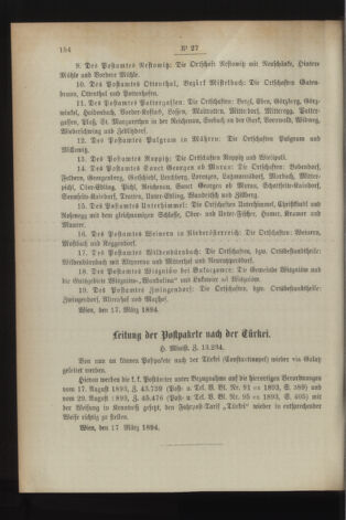 Post- und Telegraphen-Verordnungsblatt für das Verwaltungsgebiet des K.-K. Handelsministeriums 18940330 Seite: 4