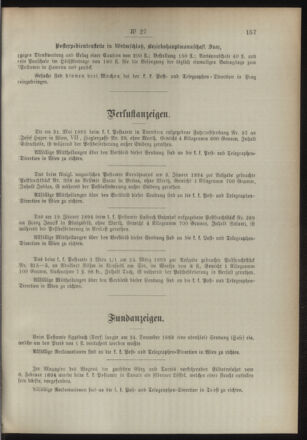 Post- und Telegraphen-Verordnungsblatt für das Verwaltungsgebiet des K.-K. Handelsministeriums 18940330 Seite: 7