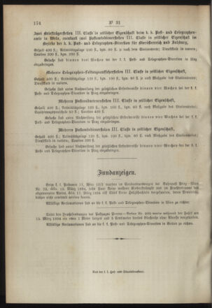 Post- und Telegraphen-Verordnungsblatt für das Verwaltungsgebiet des K.-K. Handelsministeriums 18940414 Seite: 4