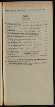 Post- und Telegraphen-Verordnungsblatt für das Verwaltungsgebiet des K.-K. Handelsministeriums 18940427 Seite: 29