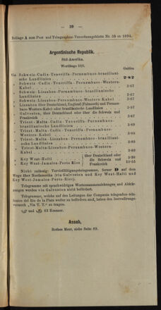 Post- und Telegraphen-Verordnungsblatt für das Verwaltungsgebiet des K.-K. Handelsministeriums 18940427 Seite: 7