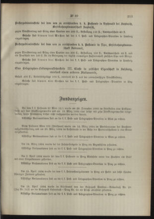 Post- und Telegraphen-Verordnungsblatt für das Verwaltungsgebiet des K.-K. Handelsministeriums 18940508 Seite: 7