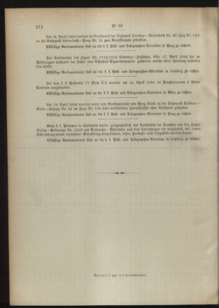 Post- und Telegraphen-Verordnungsblatt für das Verwaltungsgebiet des K.-K. Handelsministeriums 18940508 Seite: 8