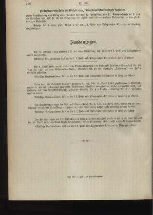 Post- und Telegraphen-Verordnungsblatt für das Verwaltungsgebiet des K.-K. Handelsministeriums 18940530 Seite: 4