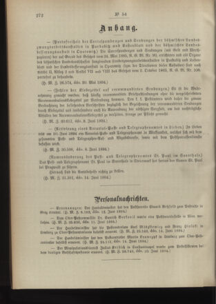 Post- und Telegraphen-Verordnungsblatt für das Verwaltungsgebiet des K.-K. Handelsministeriums 18940620 Seite: 2