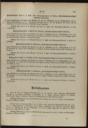 Post- und Telegraphen-Verordnungsblatt für das Verwaltungsgebiet des K.-K. Handelsministeriums 18940623 Seite: 3