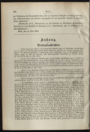 Post- und Telegraphen-Verordnungsblatt für das Verwaltungsgebiet des K.-K. Handelsministeriums 18940628 Seite: 2