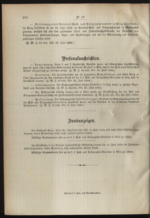 Post- und Telegraphen-Verordnungsblatt für das Verwaltungsgebiet des K.-K. Handelsministeriums 18940703 Seite: 4