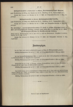 Post- und Telegraphen-Verordnungsblatt für das Verwaltungsgebiet des K.-K. Handelsministeriums 18940720 Seite: 4