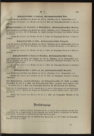 Post- und Telegraphen-Verordnungsblatt für das Verwaltungsgebiet des K.-K. Handelsministeriums 18940730 Seite: 3