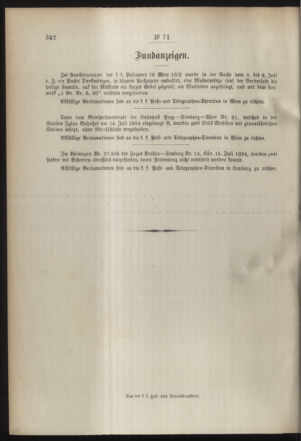 Post- und Telegraphen-Verordnungsblatt für das Verwaltungsgebiet des K.-K. Handelsministeriums 18940730 Seite: 4