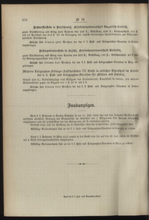 Post- und Telegraphen-Verordnungsblatt für das Verwaltungsgebiet des K.-K. Handelsministeriums 18940818 Seite: 4