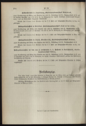 Post- und Telegraphen-Verordnungsblatt für das Verwaltungsgebiet des K.-K. Handelsministeriums 18940822 Seite: 4