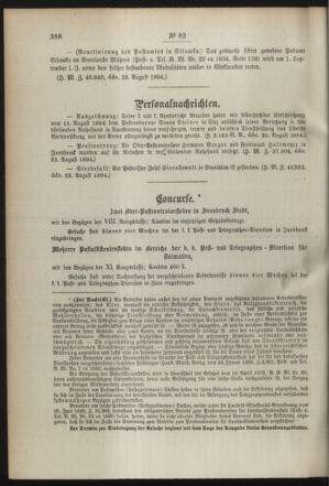 Post- und Telegraphen-Verordnungsblatt für das Verwaltungsgebiet des K.-K. Handelsministeriums 18940903 Seite: 2